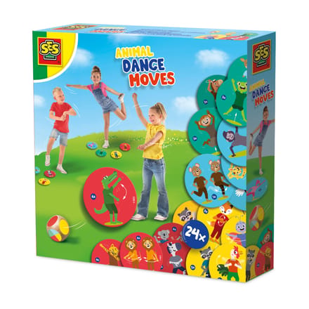 SES Creative 02343 Dance-Dance-Dance - Maak je eigen dansjes - 24 speelkaarten met danspasjes - 2 dobbelstenen - Actief spelen
