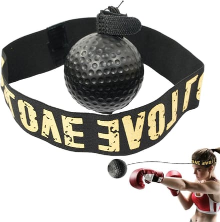 Boksbal Hoofdband - Reflexbal Set - Verbeter Coördinatie - Compact Ontwerp - 45 gram - Zwart