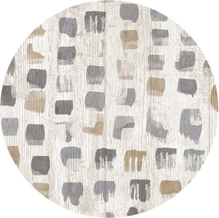 Raved Rond Tafelzeil - Vierkantjes 140 cm ø - Bruin - PVC - Afwasbaar