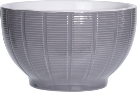 Excellent Houseware Soepkommen/serveer schaaltjes - Venice - keramiek - D14 x H8 cm - steengrijs - Stapelbaar