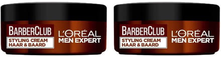 L’Oréal Paris Men Expert BarberClub Beard & Hair Styling Cream - 2 x 75 ml