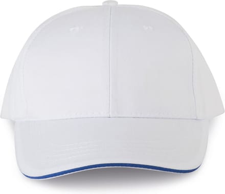 WK. Designed To Work Contrasterende sandwichpet 6 panelen Oeko-Tex WKP145 - White / Royal Blue - One size