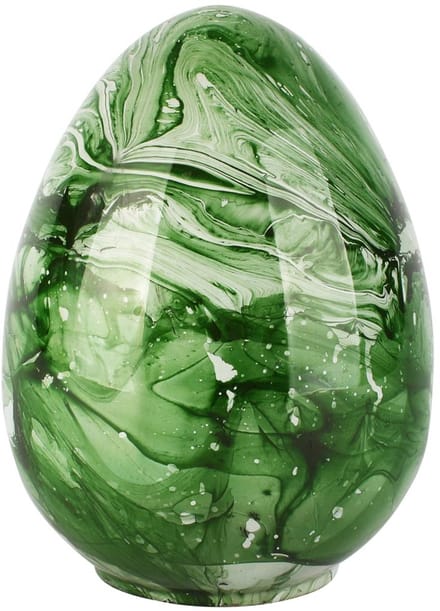 Dekoratief | Deco ei 'Green Welsh', glas, 15x15x20cm | A258364