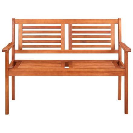 vidaXL - Tuinbank - 2-zits - met - kussen - 120 - cm - massief - eucalyptushout