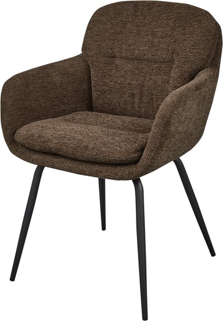 WOOOD Runa Eetkamerstoel - Chenille Stof - Warm Bruin - 82x57x59 cm