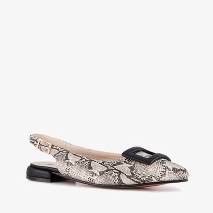 Nova dames slingbacks met slangenprint grijs - Maat 38