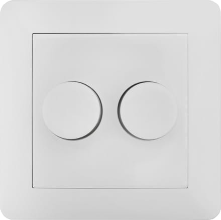 Ledvion - LED Duo Dimmer Afdekplaat Wit - Incl.Knop