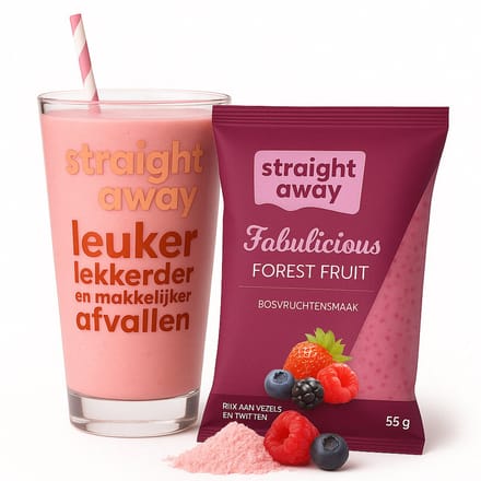 Straight away Maaltijdvervanger - Dieet Shake - Bosvruchten - 21 x 55 gram