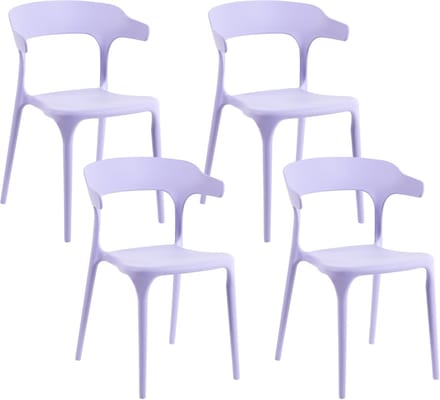 GUBBIO - Eetkamerstoel set van 4 - Violet - Kunststof