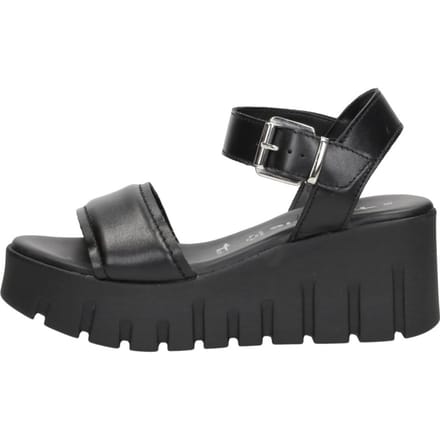 Tamaris Sandalen Met Hak zwart Leer - Maat 36