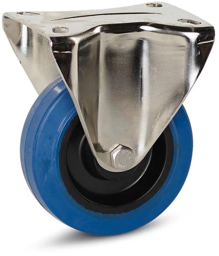 Elastisch rubber RVS bokwiel - 100mm - 100kg