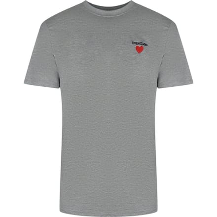Love Moschino T-shirt Met Klein Logo In Grijs