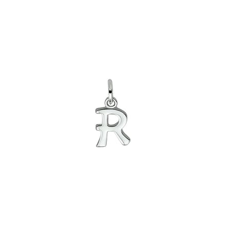 Zilver Gerhodineerde Hanger letter R 1330015