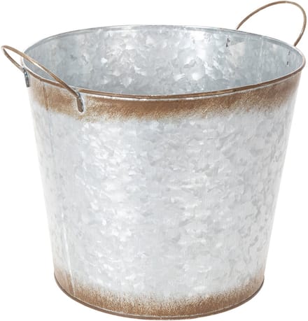 Bloempot met handvatten, decoratieve schaal met roestkleurige afwerkin