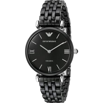 Emporio Armani AR1487 Zwart Keramisch Dameshorloge