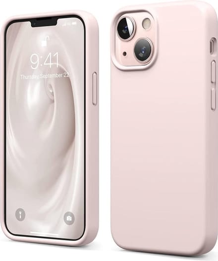 Hoesje Geschikt voor iPhone 13 Mini – Liquid siliconen backcover – Licht Roze