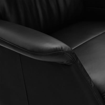 Relaxfauteuil Zwart - Metaal/Leer - 90x79x114cm - Delta