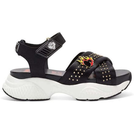 Sandalen met sleehak Ed Hardy Flaming Sandal Black