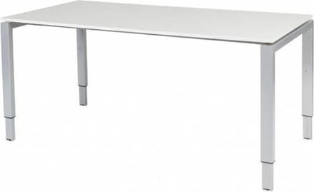 Verstelbaar Bureau - Domino 160x80 wit - alu frame