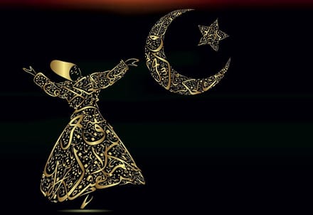 Fotobehang Arabic Islam Dance | XL - 208cm x 146cm | 130g/m2 Vlies