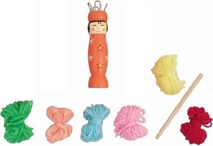 Houten punnikset punnik popje oranje