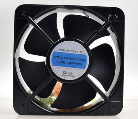 Koelventilator - Industriële ventilator - Apparatuur koelen - Grote luchtverplaatsing - 220x220x60mm - Zwart