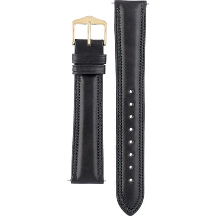 Hirsh Horlogeband -  Ascot Zwart - Leer - 18mm
