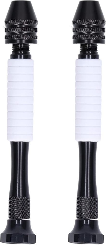 2x Handboormachine Set Verstelbare Precisie Spiraalboor Houder 0.3-3.2mm