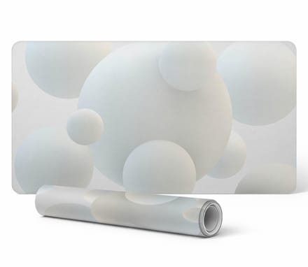 Duurzame antislip bureauonderlegger met pastelkleurige 3D-bollen, 100x50 cm