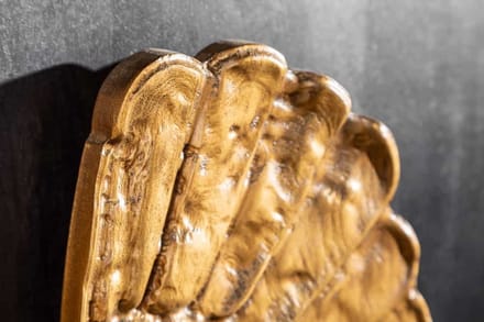 Extravagant dressoir ANGEL 140cm zwart mangohout met gouden vleugels - 40056