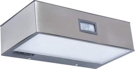 LUTEC Brick - Solar wandlamp voor buiten - PIR bewegingssensor - Roestvrij staal - LED - 4000K