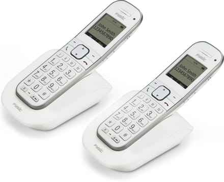 Fysic FX-9000 DUO Senioren DECT telefoon - Extra luid gespreksvolume voor slechthorenden - 2 stuks - Wit