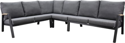 Montenegro hoek loungeset 4 delig antraciet aluminium
