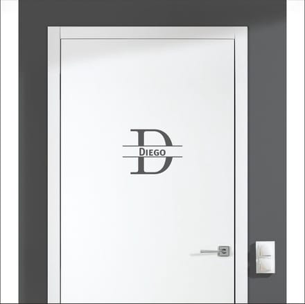 Deursticker Met Naam -  Diego - Antraciet