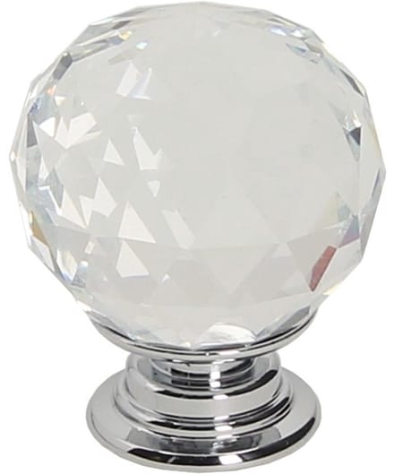 Gamet - Meubelknop - Kristallen Knop - Metaal Voet - 30mm