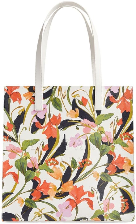Ted Baker Shopper Flowela Floral Printed Icon Bag Cream Crème Kleurrijke