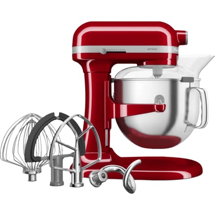 KitchenAid keukenmachine - Artisan - In hoogte verstelbare kom - 375 W - 11 snelheden - 3 RVS accessoires - 6,6L - Keizerrood