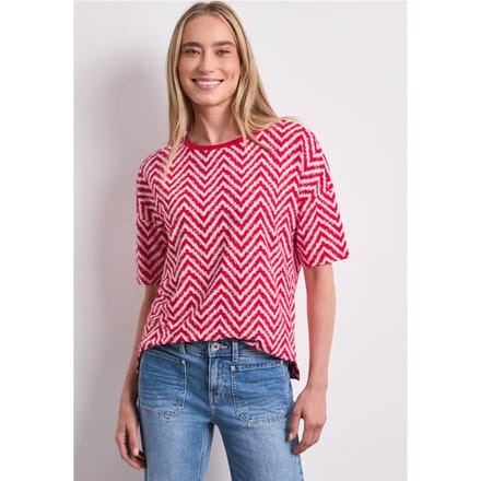 Shirt met ronde hals en all-over print
