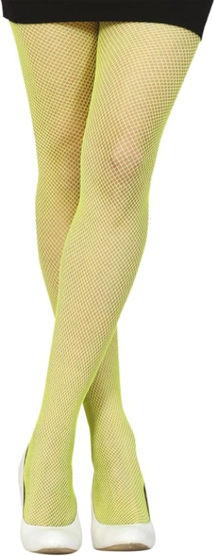 Fiestas Guirca - Neon gele netpanty volwassenen