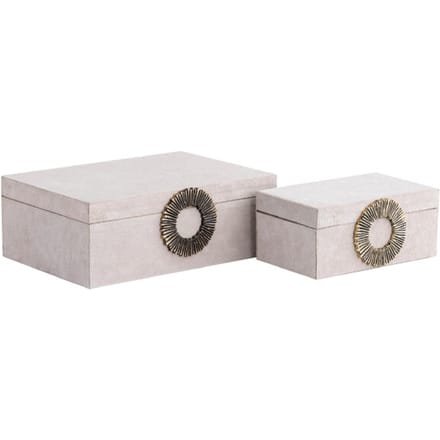 PTMD - Opberger Hazael - Beige - 36x25x13cm - Set van 2
