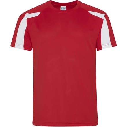 Just Cool Contrast Cool T JC003 - FIRE RED/ARCTIC WHITE - M