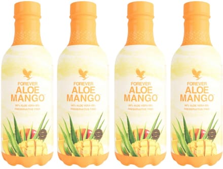 4-Pack Forever Aloe Mango Gel , Sport Drank , Tropische aloë vera drank
