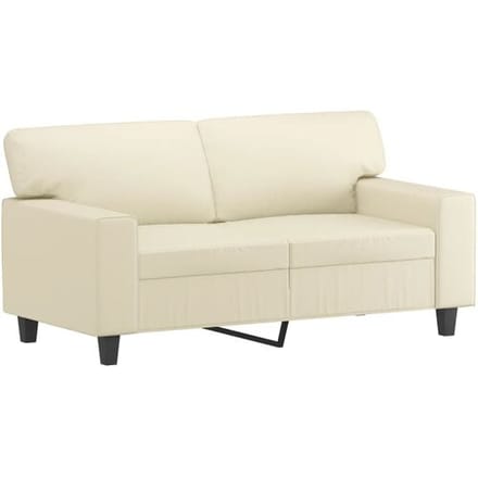 vidaXL - 3-delige - Loungeset - met - kussens - kunstleer - crèmekleurig