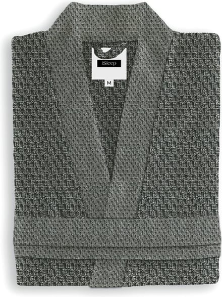 iSleep Badjas Grant - 100% Katoen - Unisex - Maat L - Classic Anthracite
