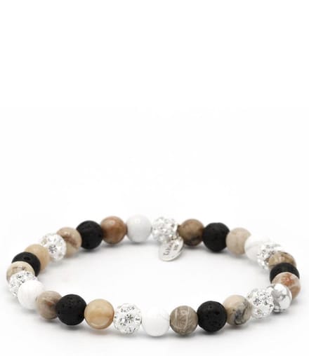 Karma Armband Spiral Shot Of Caramel Elastic White Crystal