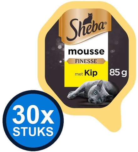 30x Sheba - Finesse Mousse Kip - Kattenvoer Natvoer - 85 g