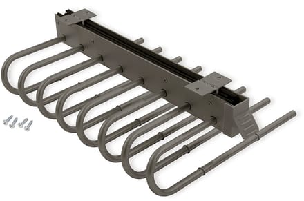 Emuca Uitschuifbaar broekenrek, links, Staal en Plastic, Titanium