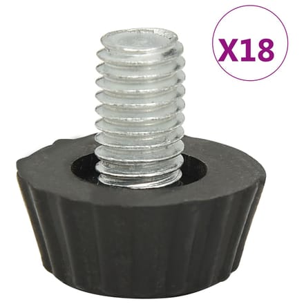 vidaXL - Meubelpoten - 18 - st - verstelbaar - M8 - zwart