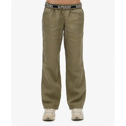 Superdry - Linnen broek met trekkoord - Dames - Broeken