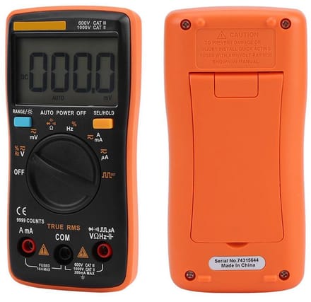 Digitale Multimeter - Tester Detector - Elektrische Problemen Oplossen - Echte Effectieve Waarde - 9999 Counts - Oranje
